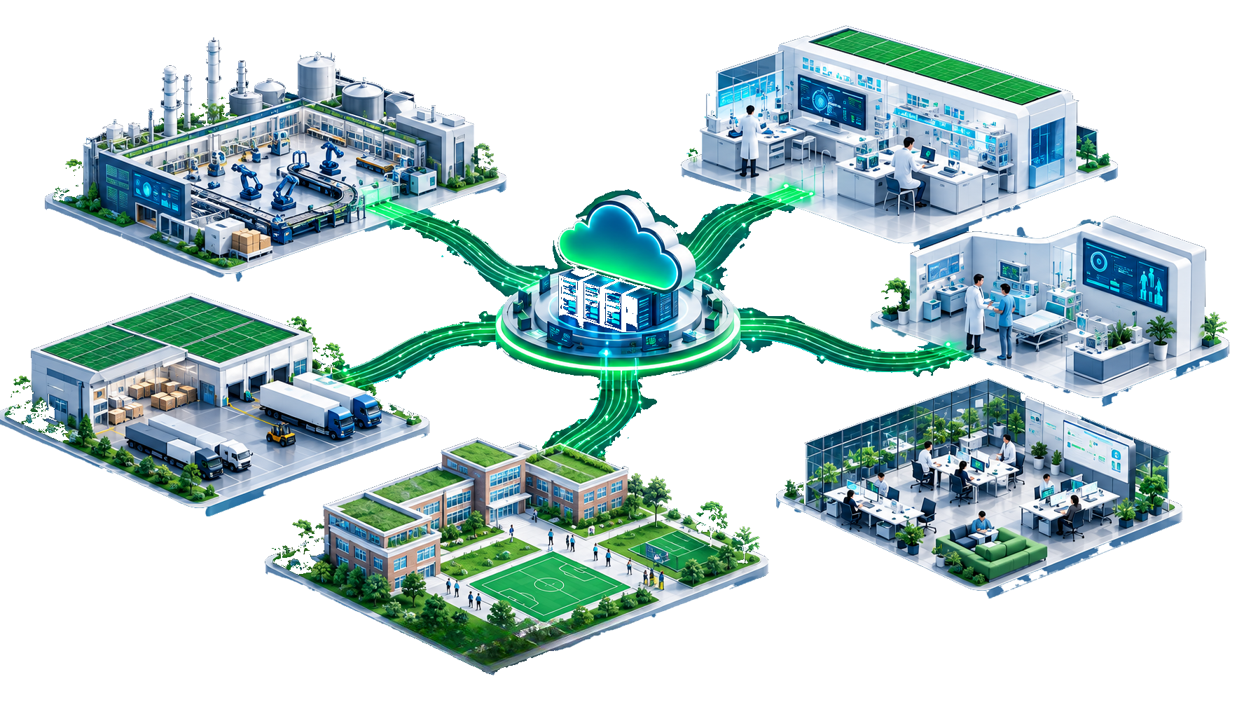 Future-proof data infrastructure connecting cloud, industry, healthcare, logistics, education and business